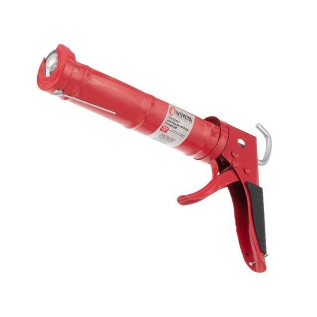 Пістолет для видавлювання силікону, 300 мл, прогумована рукоятка INTERTOOL HT-0023