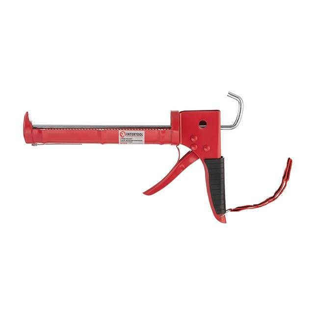 Пістолет для видавлювання силікону, 300 мл, прогумована рукоятка INTERTOOL HT-0023
