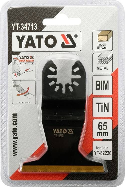 Полотно-насадка різальне біметал для реноватора YT-82220 YATO по дереву і металу, l= 90 мм, w= 65 мм