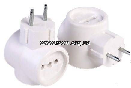 Потрійний європерехідник (білий) Тройнік Трійник