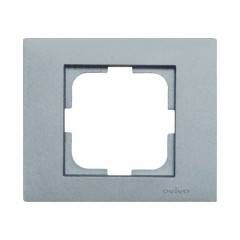 Рамка одинарная Grano серебро/12/240