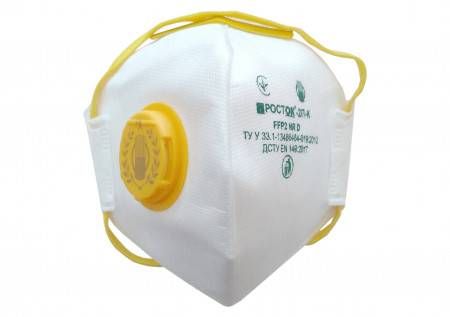Респіратор протиаерозольний з клапаном ТМ "VIROK" клас захисту FFP2, рівень захисту до 12 ГДК
