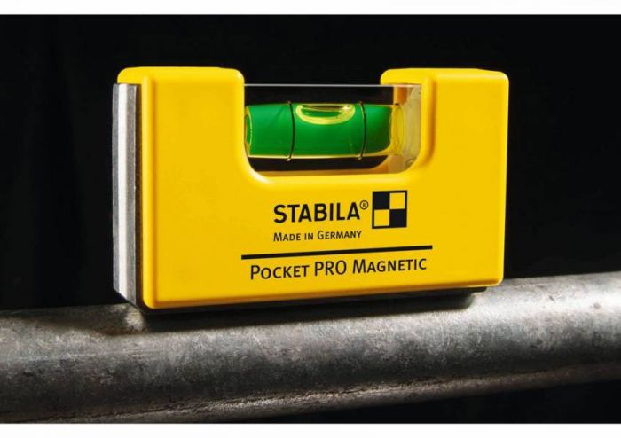 Рівень - міні STABILA Pocket PRO Magnetic магнітний: 7 х 2 х 4 см, 1 капсула, кріп-чохол 519136/20