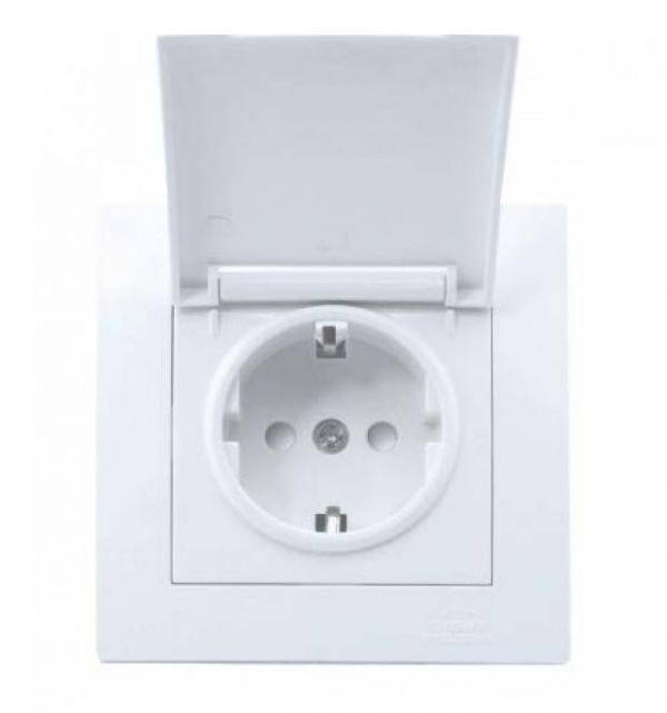 Розетка  RIGHT HAUSEN VELENA 1-а внутр. з/з зі шторками та кришкою біла HN-011211 Розетка  RIGHT HAUSEN VELENA 1-а внутр. з/з зі шторками та кришкою біла HN-011211