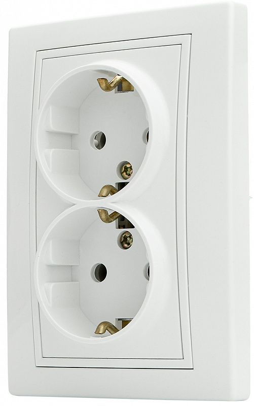 Розетка подвійна 2Р PB16/2-Fl-W (біла) Розетка подвійна 2Р PB16/2-Fl-W (біла)
