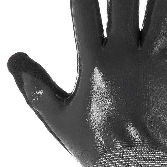 Рукавичка трикотажна з повним двошаровим нітриловим покриттям, базове гладке та пористе на долоні, синтетична, повітропроникна, 10", STORM INTERTOOL SP-0190