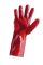Рукавички кислотостійкі MASTERTOOL бавовняний трикотаж повне ПВХ покриття манжет крага 350 мм 10.5" 185-190 г червоні 83-0502