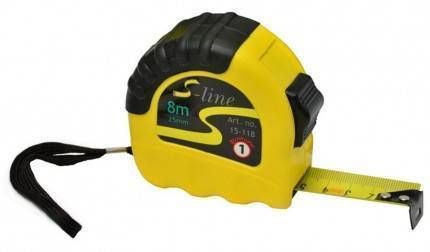 Рулетка 3 м/16 мм обгумований корпус з фіксатором S-LINE