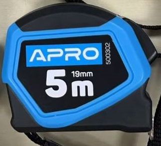 Рулетка обгумована з автостопом 5 м х 19 мм APRO  (APRO)