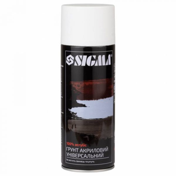 Ґрунт аерозольний акриловий 400мл RAL 9010 білий SIGMA (2737511) Ґрунт аерозольний акриловий 400мл RAL 9010 білий SIGMA (2737511)
