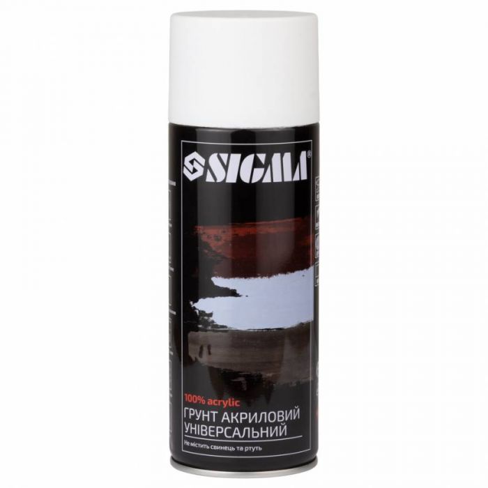 Ґрунт аерозольний акриловий 400мл RAL 9010 білий SIGMA (2737511)