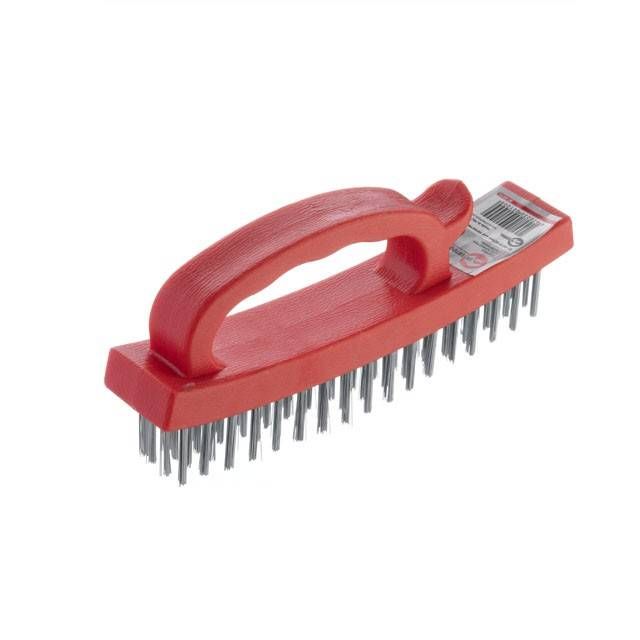 Щітка ручна для зачистки іржі, 165 мм, пластиковий корпус, cталевий дріт INTERTOOL BT-0010