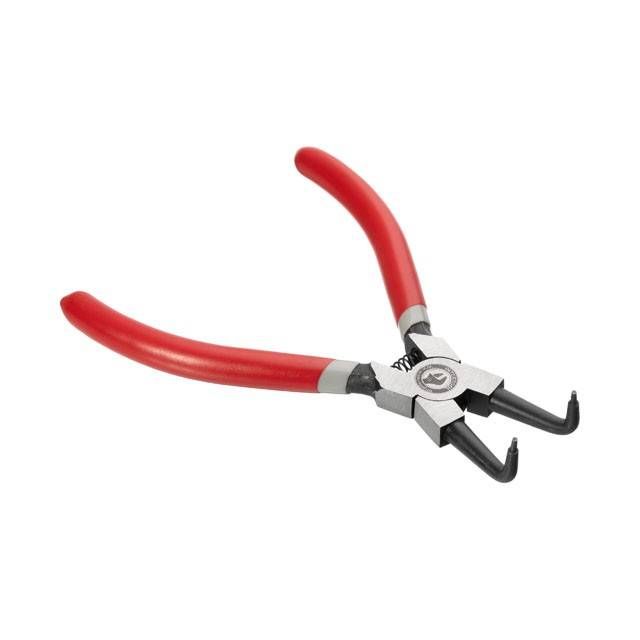 Щипці для зняття та встановлення стопорних кілець, 150 мм, вигнуті, на стиск INTERTOOL HT-7006