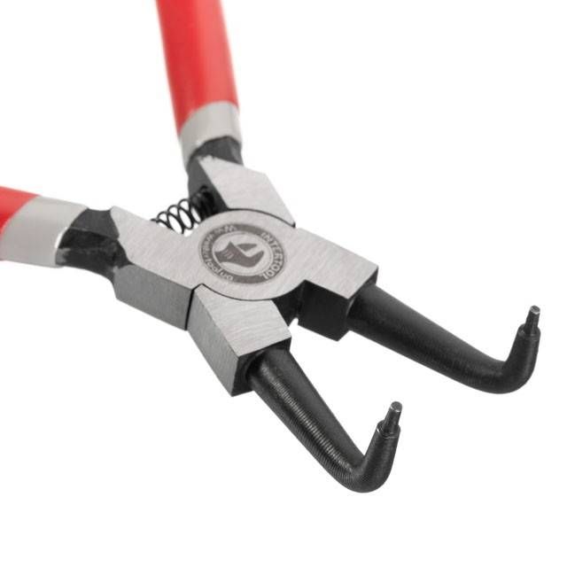 Щипці для зняття та встановлення стопорних кілець, 150 мм, вигнуті, на стиск INTERTOOL HT-7006