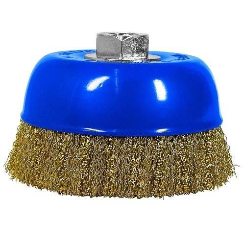 Щітка чашкова S & R 125 мм, латунірованная рифлений провід