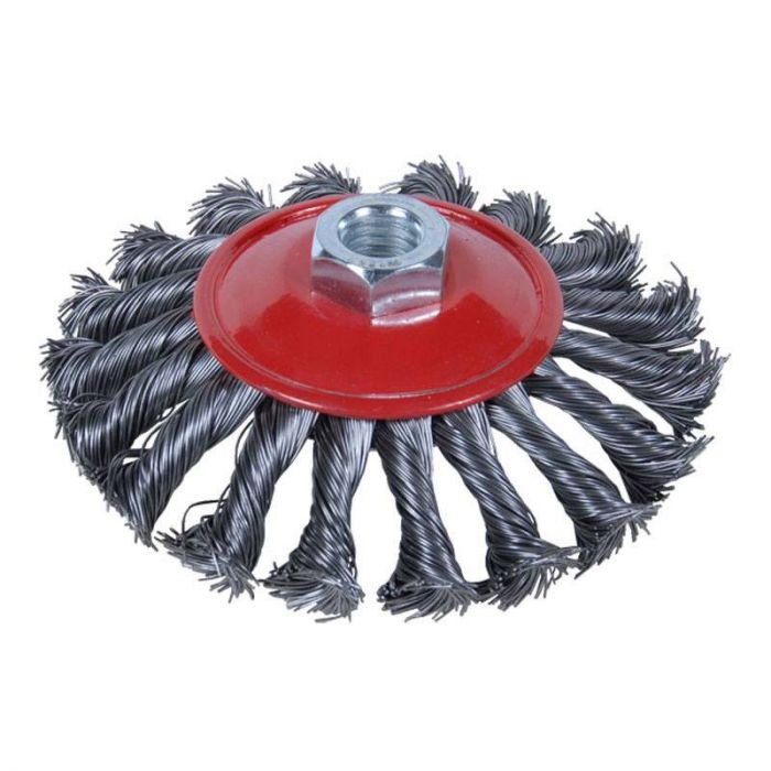 Щітка дротяна конусоподібна Ø100мм М14×2мм (сталева кручена) Sigma (9024101)