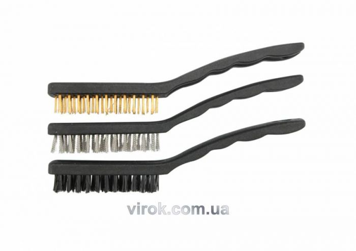Щітка дротяна міні VOREL, Набір 3шт, l=170мм