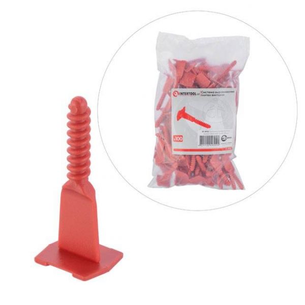 Система вирівнювання плитки гвинтова, гвинт, 100 шт. INTERTOOL KT-4955