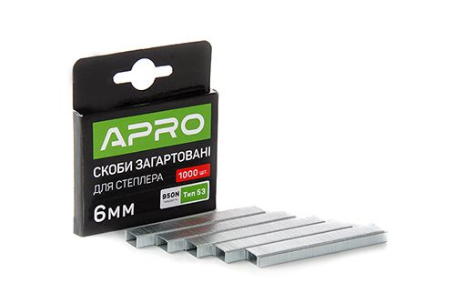 Скоби загартовані  6х11.3х0.7 мм 1000 шт APRO  (APRO)