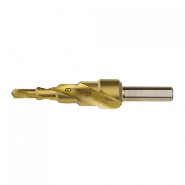 Ступінчасте свердло по металу HSS, з титановим покриттям, 4-12 мм.