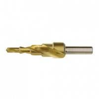 Свердло ступінчасте,4-5-6-7-8-9-10-11-12 мм, HSS, спіральний проф.шестигран.хвостовик// MTX