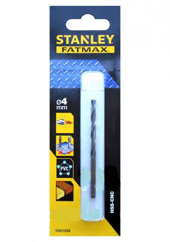 Свердло універсальне швидкісне. метал, дерево, пластик STANLEY, Ø=4 мм