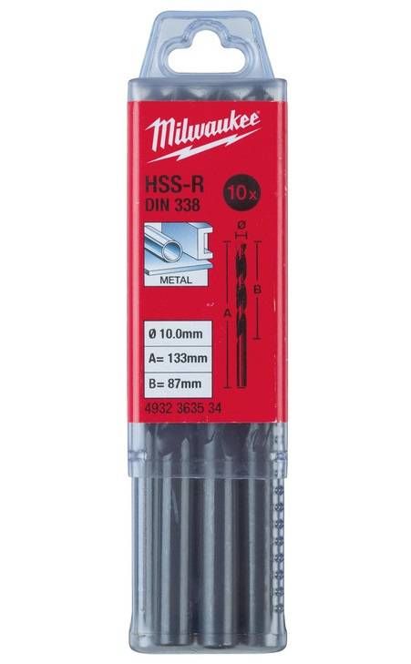 Свердло по металу HSS-R MILWAUKEE DIN338, Ø3,0мм, (10шт)