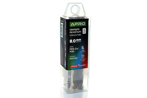 Свердло по металу кобальтове HSS-Co/M35 Ø8.0мм (тубус, кратно 5шт) PRO APRO