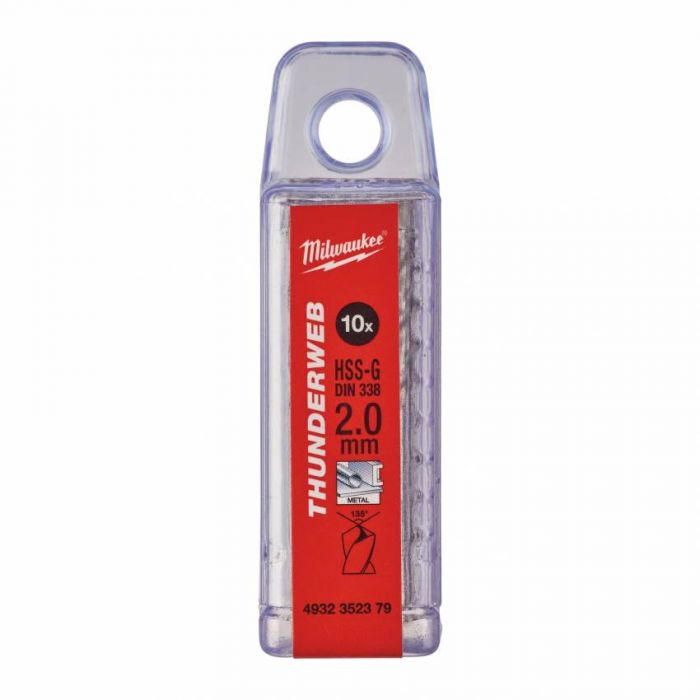 Свердло по металу THUNDERWEB HSS-G MILWAUKEE DIN338, Ø2x49мм, (10шт)