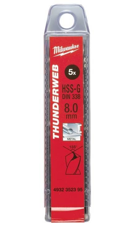 Свердло по металу THUNDERWEB HSS-G MILWAUKEE DIN338, Ø3,5x70мм, (10шт)