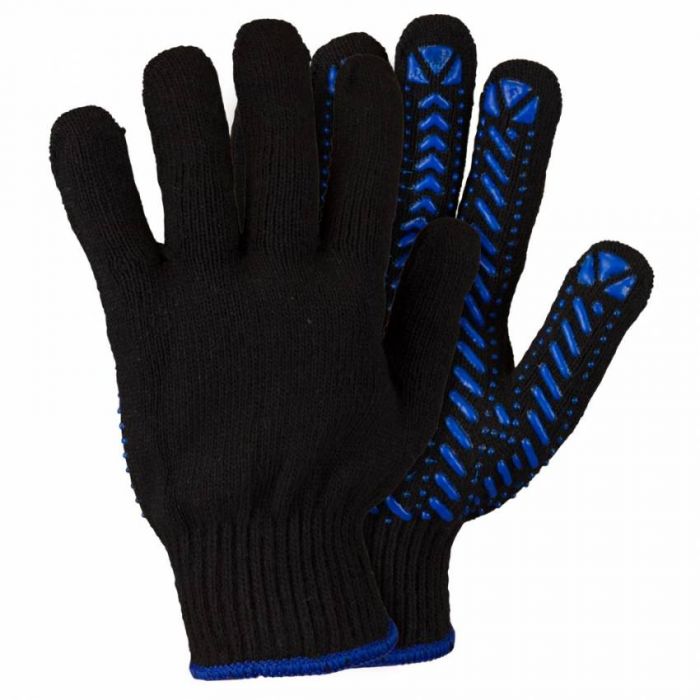Трикотажні рукавички з ПВХ точкою р10 Актив (чорні) Sigma (9442471)