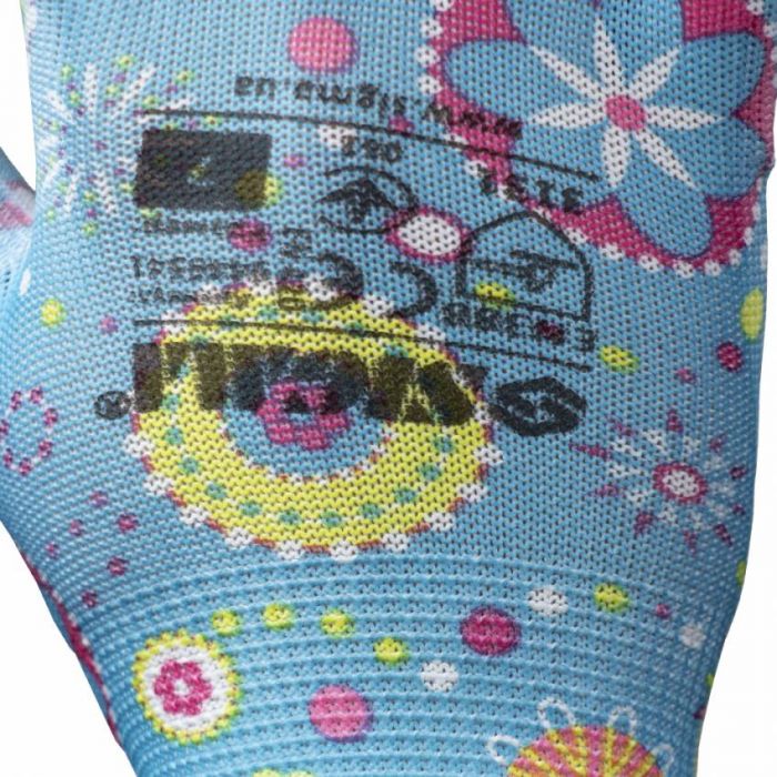 Рукавички трикотажні з частковим ПУ покриттям р7 (сині манжет) Sigma (9446541)