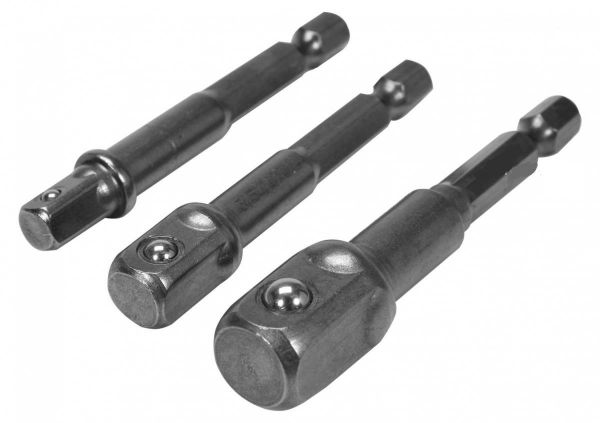 Тримачі-адаптери торцевих головок HEX 1/4" YATO: 1/4", 3/8", 1/2", 3 шт.