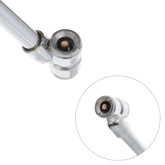 Подовжувач для накачування здвоєних та звичайних коліс, двосторонній, з рукояткою, два типи з’єднання (шланг 8 мм + швидкороз’ємне) INTERTOOL PT-0515