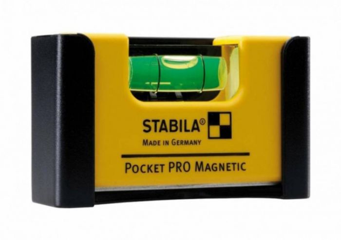 Рівень - міні STABILA Pocket PRO Magnetic магнітний: 7 х 2 х 4 см, 1 капсула, кріп-чохол 519136/20