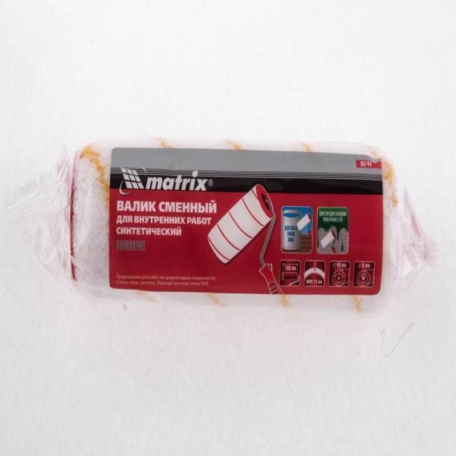 Валик змінний, 180 мм, ворс 12 мм, D – 44 мм, D ручки – 8 мм, поліакрил MTX