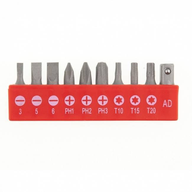 Викрутка Fusion з набором біт, 10 шт, CrV, трикомпонентна рукоятка "anti slip", MTX