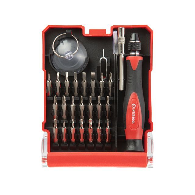 Викрутка прецизійна з комплектом насадок, 29 од., Cr-V INTERTOOL VT-3336