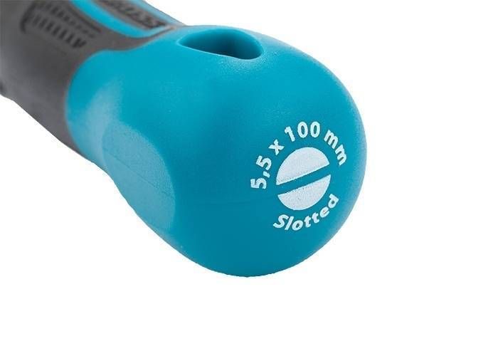 Викрутка SL5.5 x 100 мм, S2, трикомпонентна рукоятка, GROSS