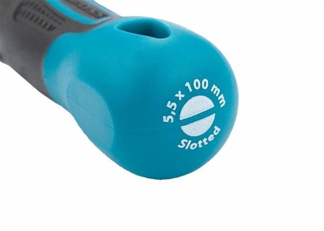 Викрутка SL5.5 x 100 мм, S2, трикомпонентна рукоятка, GROSS