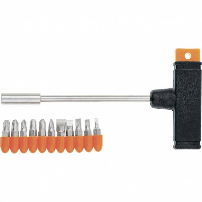 Викрутка з Т-подібною ручкою, набір біт, 11 шт, SPARTA