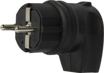 Вилка каучукова кутова 16А 250V чорна (800-400-001)