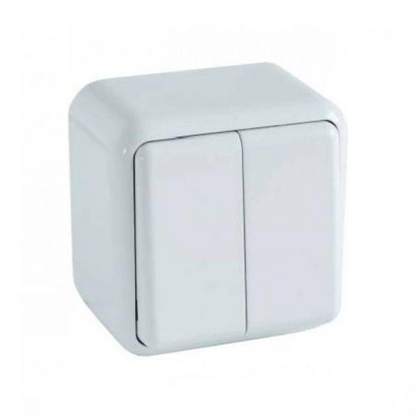 Вимикач RIGHT HAUSEN ASTRA NV 2-й зовніш. білий (10шт) (100шт)