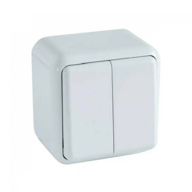 Вимикач RIGHT HAUSEN ASTRA NV 2-й зовніш. білий (10шт) (100шт)