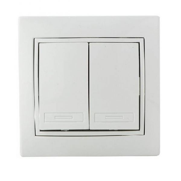 Вимикач 2-кл. BBсб10-2-0-Fl-W (білий)