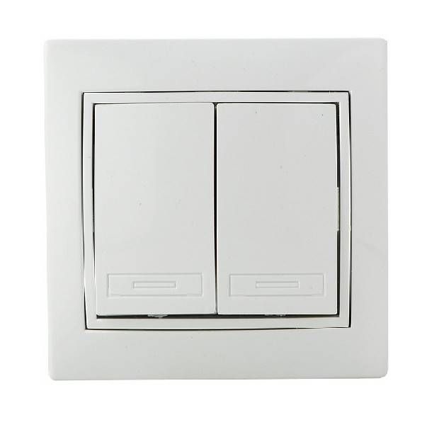 Вимикач 2-кл. BBсб10-2-0-Fl-W (білий)