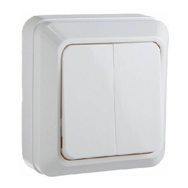 Вимикач 2-кл. BЗ10-2-0-Ct-W (білий)