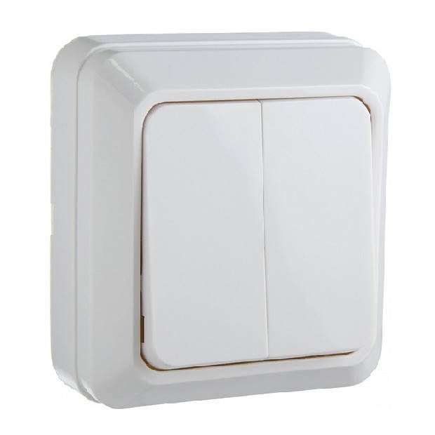Вимикач 2-кл. BЗ10-2-0-Ct-W (білий)