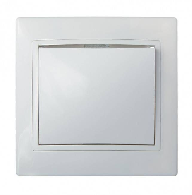 Вимикач. 1-кл. BBсб10-1-0-Fl-W (білий)