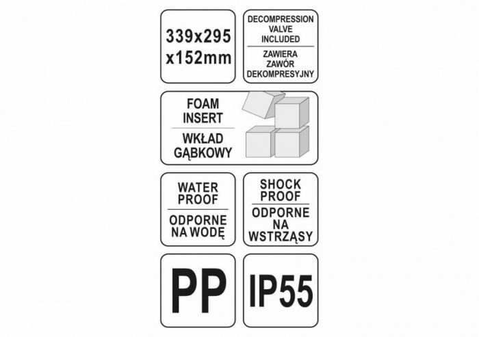 Ящик для інструменту герметичний, удароміцний YATO 339х295х152 мм з поліпропілену.